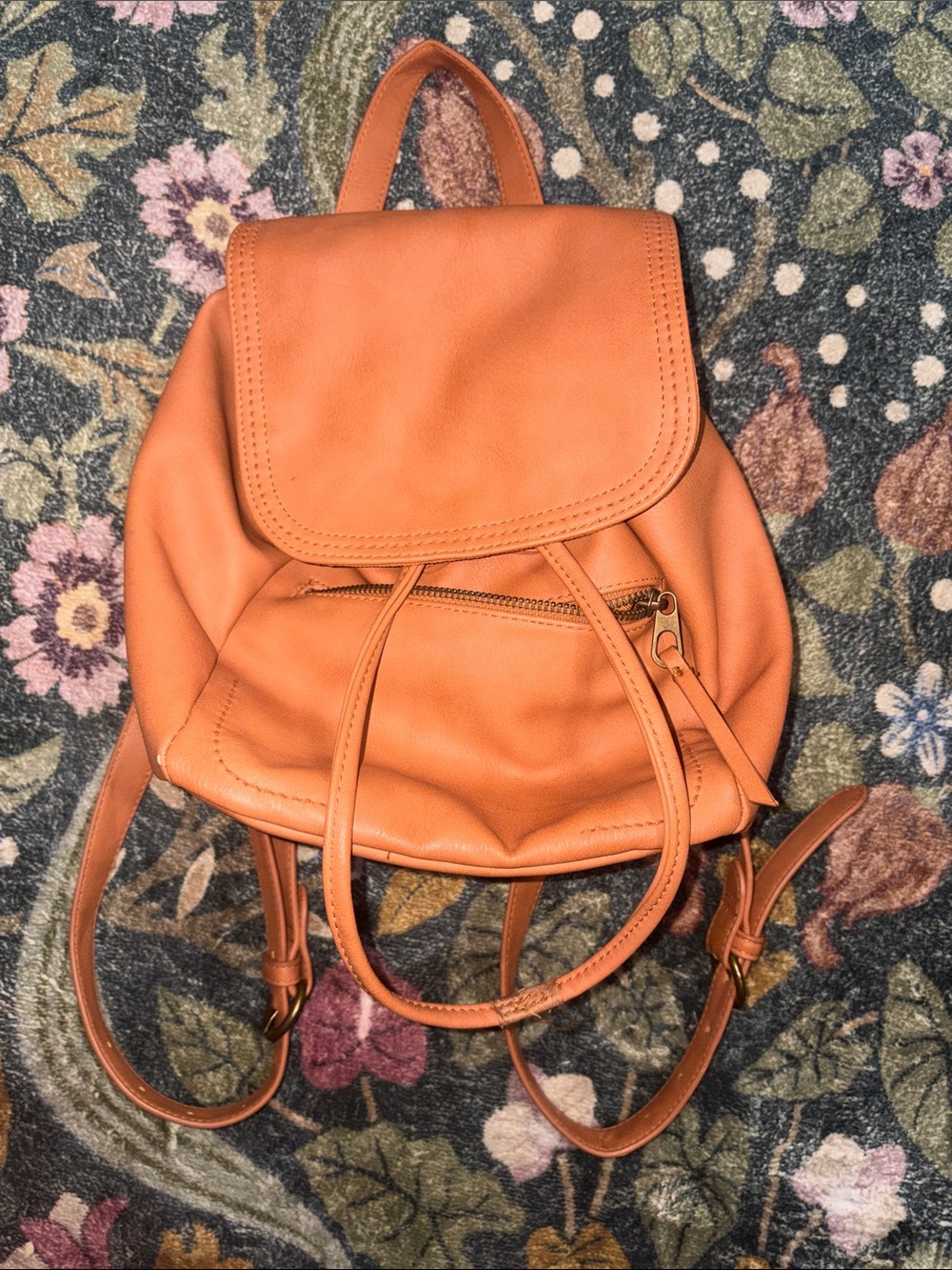 Universal Thread Orange Mini Backpack with Front Zip Pocket